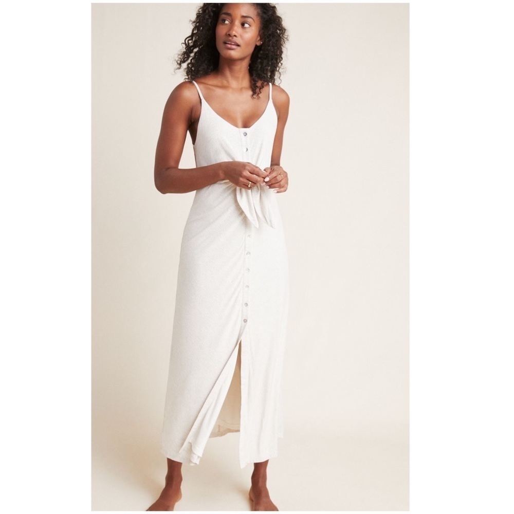 NWT Anthropologie Levina Tie Front Maxi Dress Women’s size large Saturday sunday